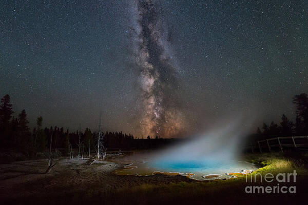 Silex Spring Poster featuring the photograph Silex Spring Milky Way by Michael Ver Sprill