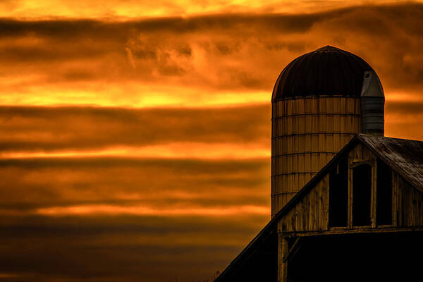 Silo Poster featuring the photograph Silo Sunset by Karl Anderson