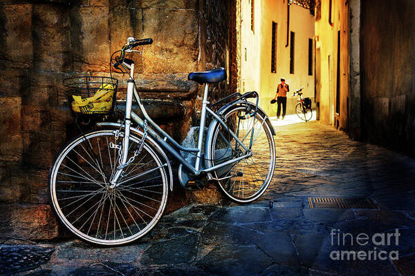 Bicycle Poster featuring the photograph Silver Bicycle of Florence by Craig J Satterlee
