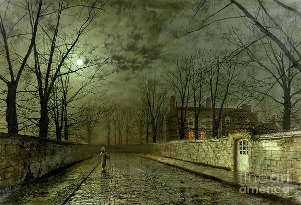 #faatoppicks Poster featuring the painting Silver Moonlight by John Atkinson Grimshaw