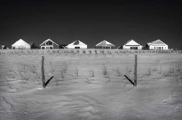 Snow Poster featuring the photograph Six Houses by Mike Deutsch