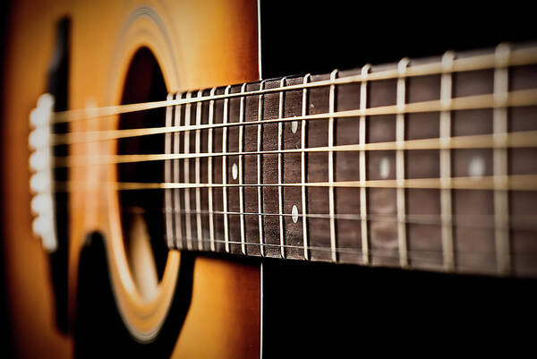 Six String Guitar Poster featuring the photograph Six String Guitar by Onyonet Photo studios