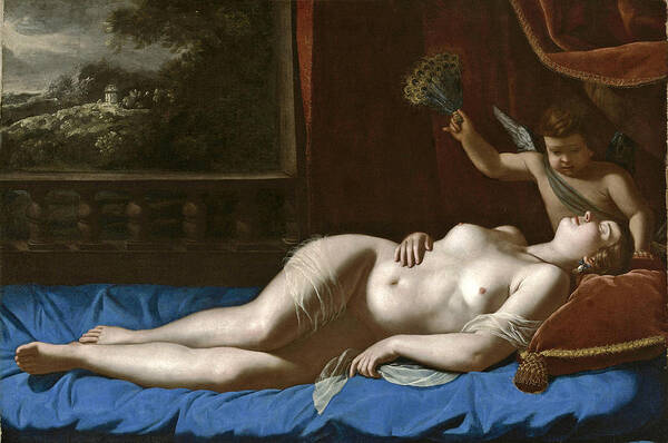 Artemisia Gentileschi Poster featuring the painting Sleeping Venus by Artemisia Gentileschi