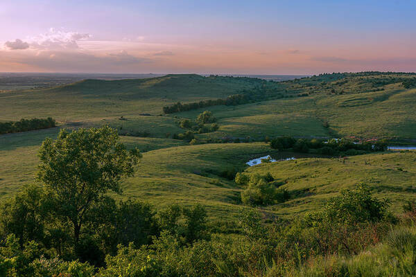 Smoky Hills Poster featuring the photograph Smoky Hills Evening 818 by David Drew