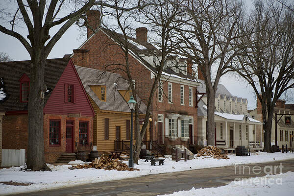 Colonial Williamsburg Poster featuring the photograph Snow in Colonial Williamsburg by Lara Morrison
