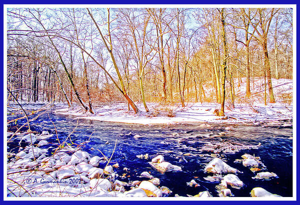 Winter Poster featuring the photograph Snow Scene Pennsylvania Woodland Stream by A Macarthur Gurmankin