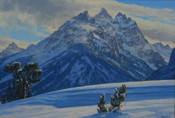 Landscape Poster featuring the painting Snow Silence by Lanny Grant