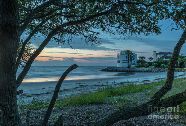 Round House Poster featuring the photograph Southern Sunrise over Breach Inlet by Dale Powell