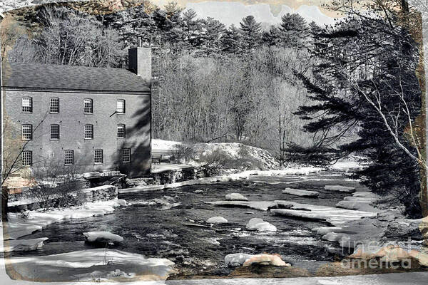 Sparhawk Mill Yarmouth Maine Poster featuring the photograph Sparhawk Mill Tin Type by Elizabeth Dow