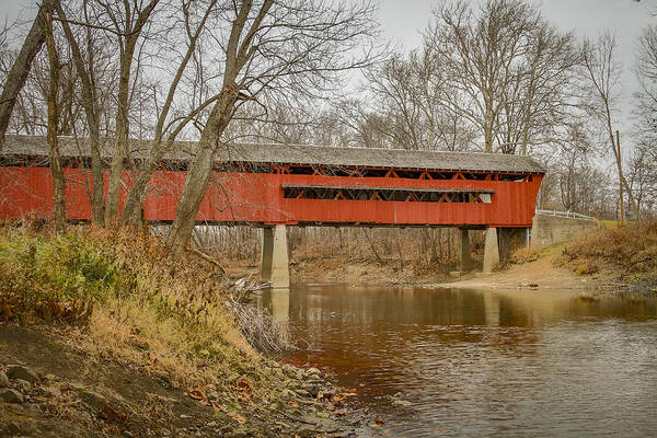 America Poster featuring the photograph Spencerville/Coburn covered bridge by Jack R Perry