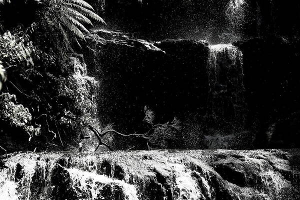 Spirit Water Kami Waterfall Cascade Rapids White Water Monochrome Power Hydro Poster featuring the photograph Spirit of Water by Ian Sanders