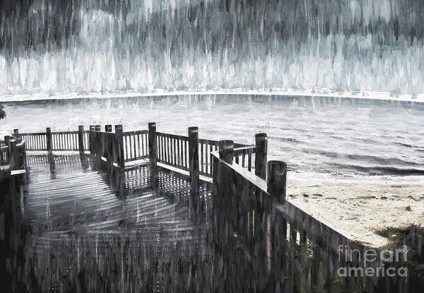 Bridge Poster featuring the photograph Spit in the rain by Jorgo Photography