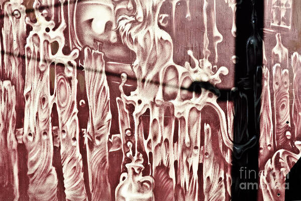 Graffiti Poster featuring the painting Spooky Surreal Graffiti Fence by Yurix Sardinelly