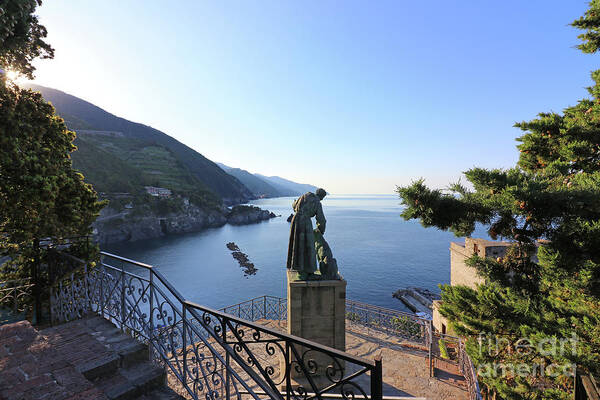 Cinque Terre Poster featuring the photograph St Francis of Assisi Statue in Monterossa 0170 by Jack Schultz