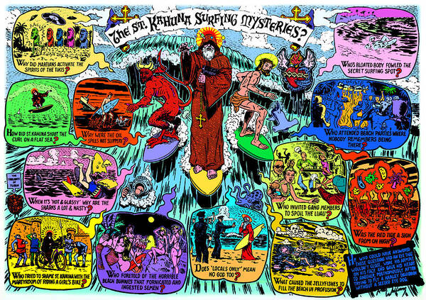  Poster featuring the painting St. Kahuna by Steve Fields