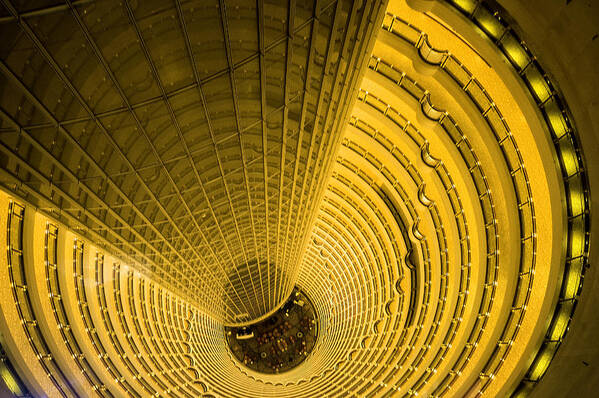 Jin Mao Tower Poster featuring the photograph Staircase, Jin Mao Tower, Shanghai by Judith Barath