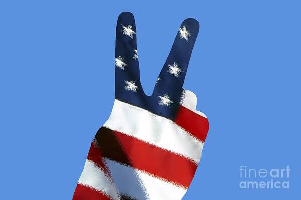 Peace Sign Poster featuring the photograph Stars and Stripes Peace Sign .png by Al Powell Photography USA