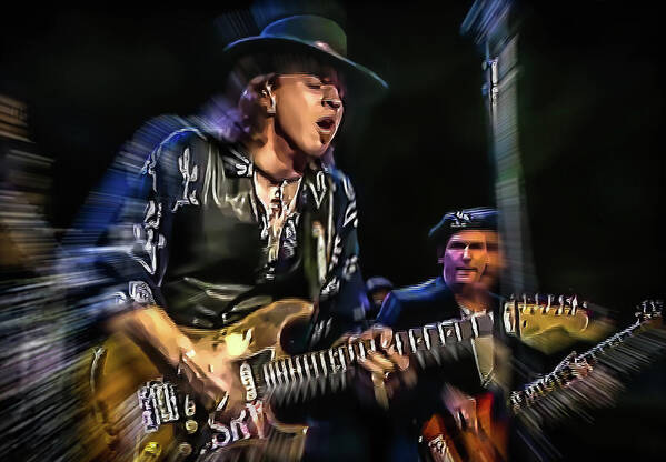 Musicians Poster featuring the photograph Stevie Ray Vaughan - Couldn't stand the Weather by Glenn Feron