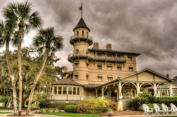 Jekyll Poster featuring the photograph Storm Clouds Over Jekyll Island Club Hotel by Douglas Barnett