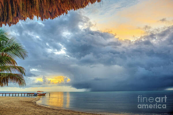 Placencia Poster featuring the photograph Storm Moving in by David Zanzinger
