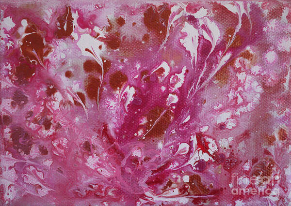 Abstract Poster featuring the painting Strawberry Cream by Julia Underwood