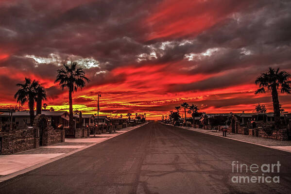  Sunrise Poster featuring the photograph Street Sunset by Robert Bales