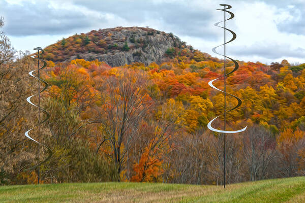 Abstract Poster featuring the photograph Sugar Loaf Mountain in Autumn Abstract by Angelo Marcialis