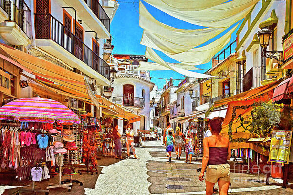 Summer Poster featuring the photograph Summer in Nerja by Mary Machare