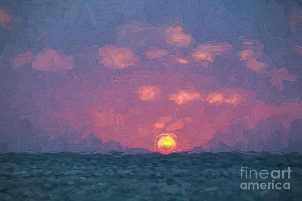 Seascape Poster featuring the photograph Sun Down by David Letts