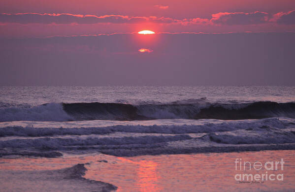 Tide Poster featuring the photograph Sun rising through the violet cloud bank by Julianne Felton