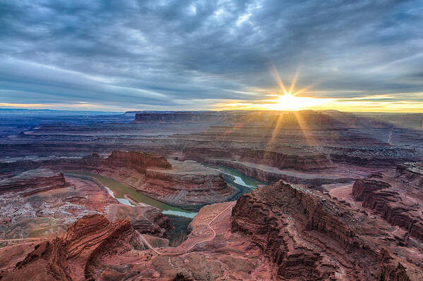 Utah Poster featuring the photograph Sunburst At Dead Horse Point by Denise Bush