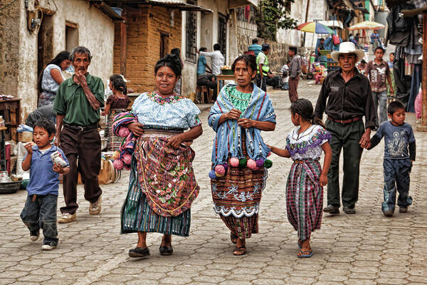 Guatemala Poster featuring the photograph Sunday morning in Guatemala by Tatiana Travelways