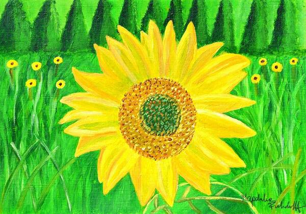 Sunflower Poster featuring the painting Sunflower by Magdalena Frohnsdorff