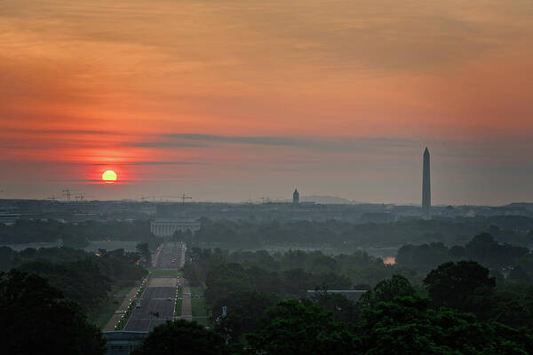 Photograph Poster featuring the photograph Sunrise from the Arlington House by Cindy Lark Hartman