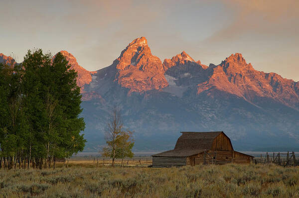 Grand Teton Poster featuring the photograph Sunrise in Jackson Hole by Steve Stuller