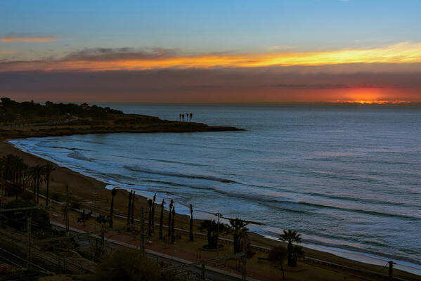 Joan Carroll Poster featuring the photograph Sunrise in Tarragona Spain by Joan Carroll