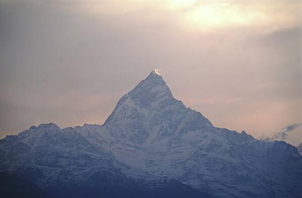 Pokhara Poster featuring the photograph Sunrise On Annapurna I by Lora Louise