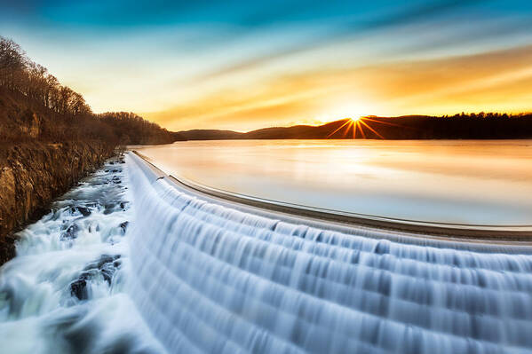 Architecture Poster featuring the photograph Sunrise over Croton Dam NY by Mihai Andritoiu