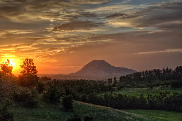 Bear_butte Poster featuring the photograph Sunrise Serenity by Fiskr Larsen