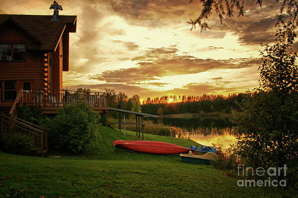 Sunset Poster featuring the photograph Sunset at Lakeside Lodge by Lynn Bolt