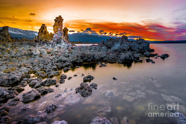 Sunset Poster featuring the photograph Sunset at Mono Lake by Jim DeLillo