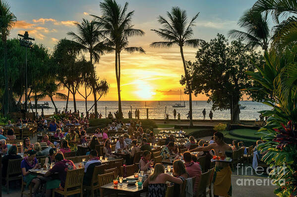 Sunset Poster featuring the photograph Sunset At Old Lahaina Luau #1 by Eddie Yerkish