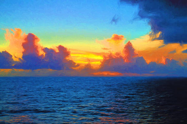 Sunset Poster featuring the photograph Sunset at Sea by Greg Norrell