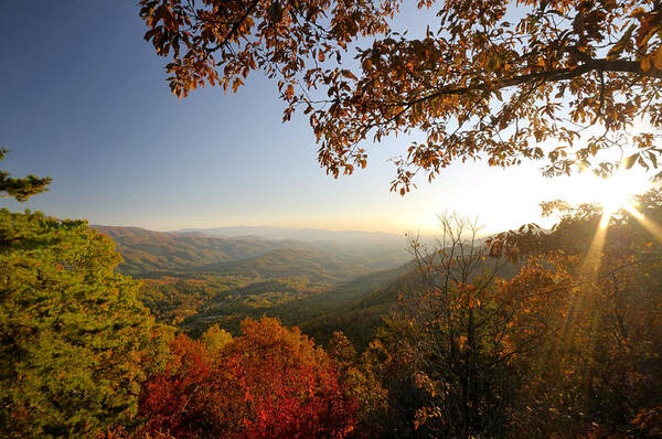 Sunset Poster featuring the photograph Sunset in Great Smoky Mountains by Darrell Young
