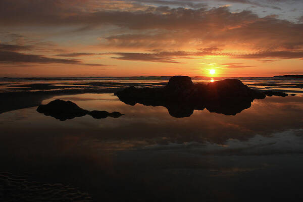 Sunset Poster featuring the photograph Sunset In Yachats Oregon by Kami McKeon