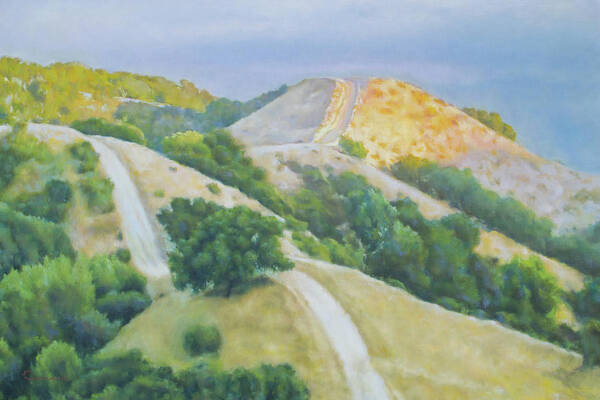 Hill Poster featuring the painting Sunset Over Rolling Hills by Kerima Swain