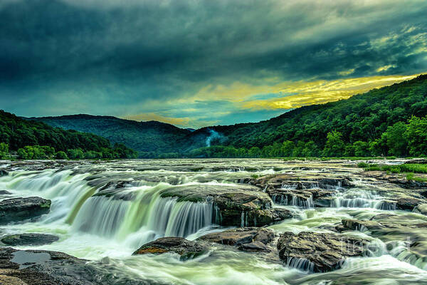 Landscapes Poster featuring the photograph Sunset over Sandstone Falls by Donald Brown