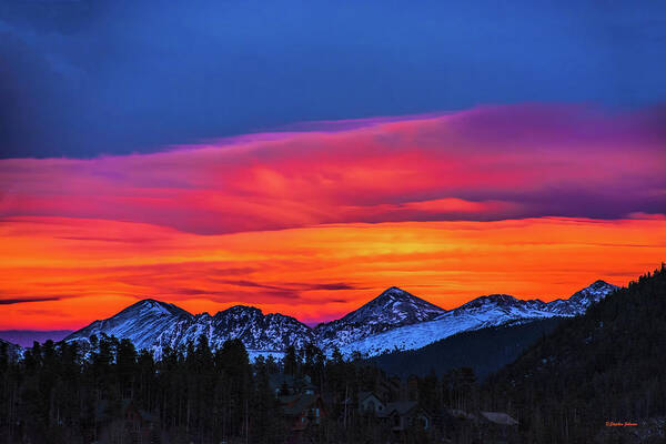Sunset Poster featuring the photograph Sunset Over Torreys and Grays Peaks by Stephen Johnson