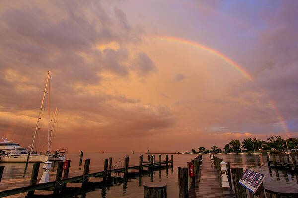 Chesapeake Bay Poster featuring the photograph Sunset Rainbow by Jennifer Casey
