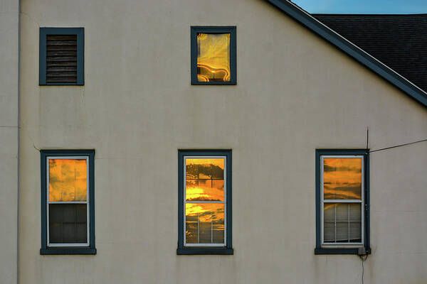Sunset Poster featuring the photograph Sunset Reflections on Chapel by Tana Reiff